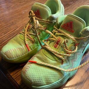 Adidas Marvel Spidey Sense Neon Green kids tennis shoes size 4.5